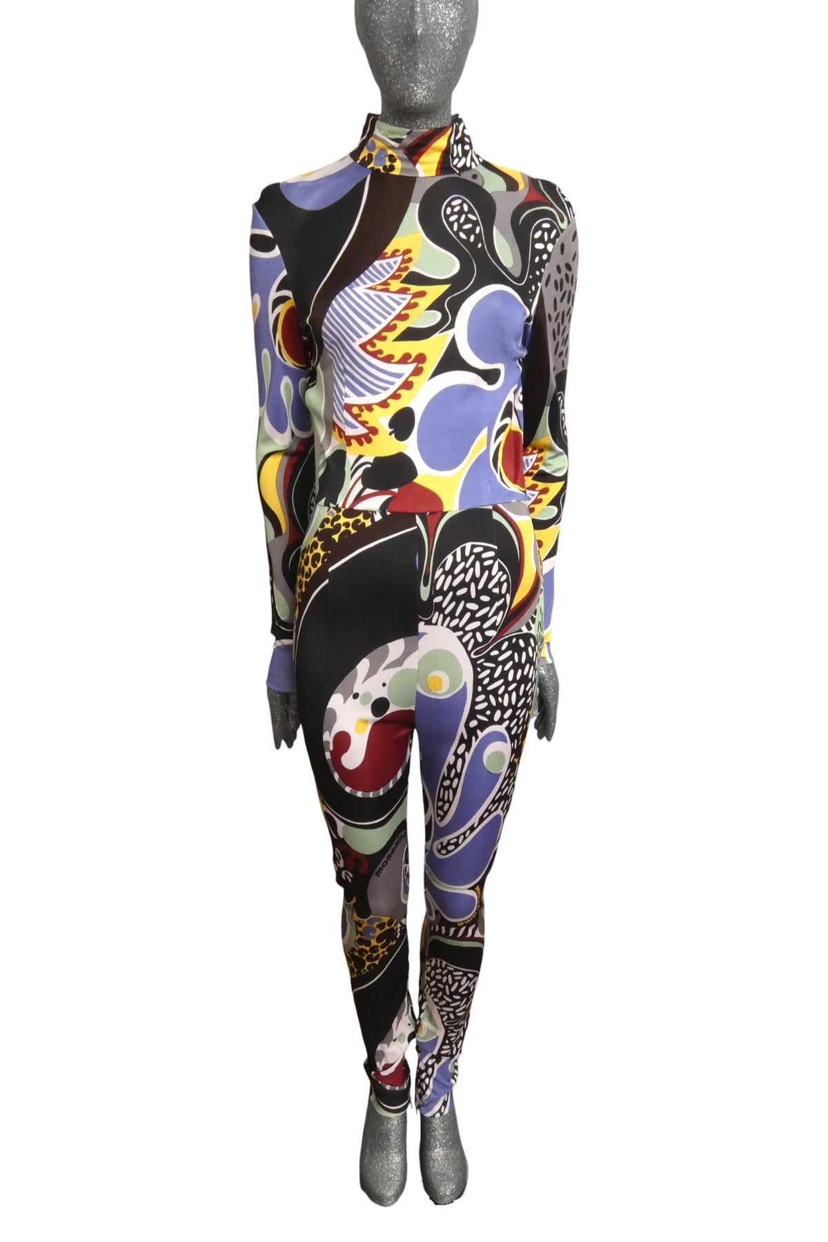 MOSCHINO COUTURE! - R2023 Multi Printed Knit Jumpsuit, Size-10