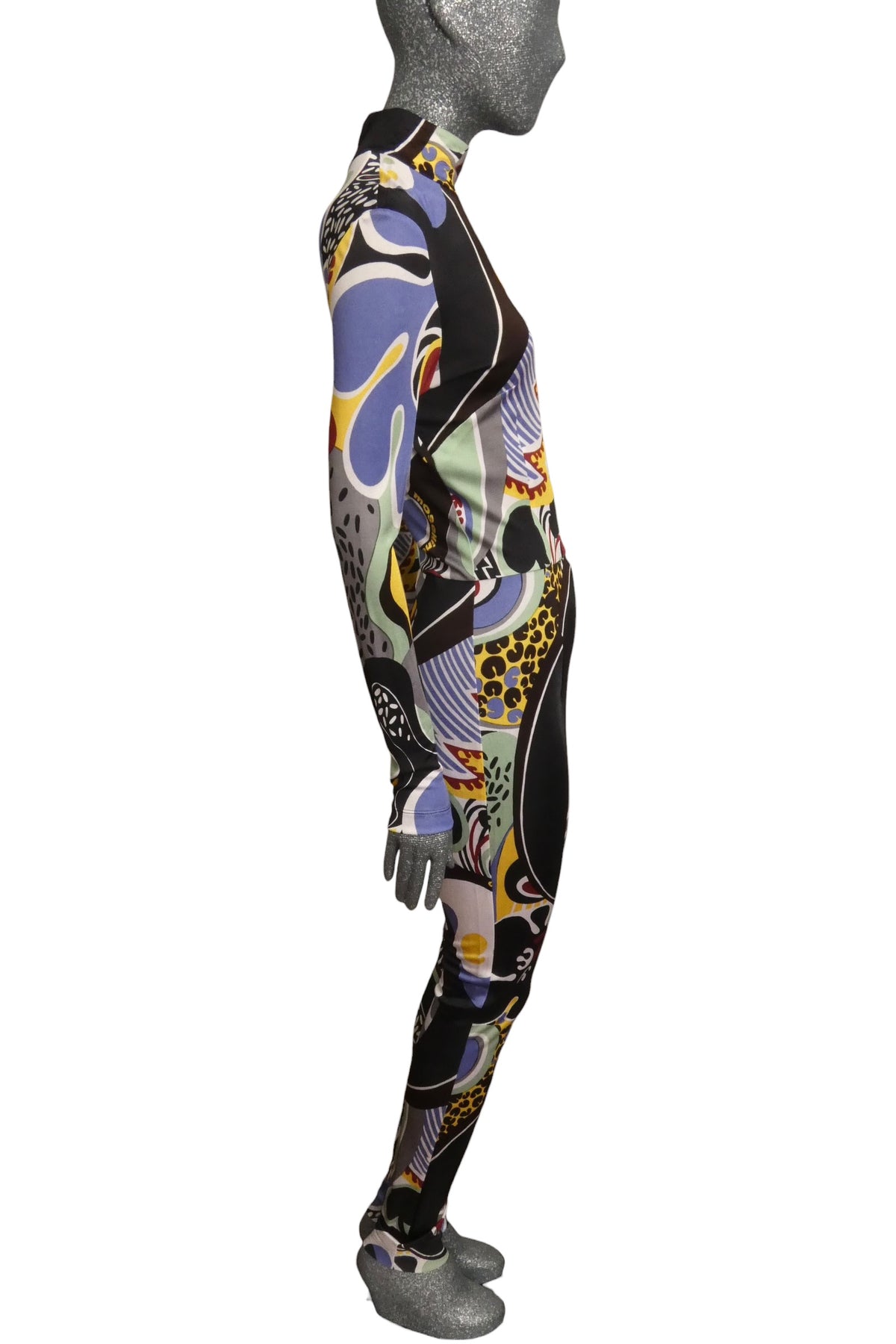MOSCHINO COUTURE! - R2023 Multi Printed Knit Jumpsuit, Size-10