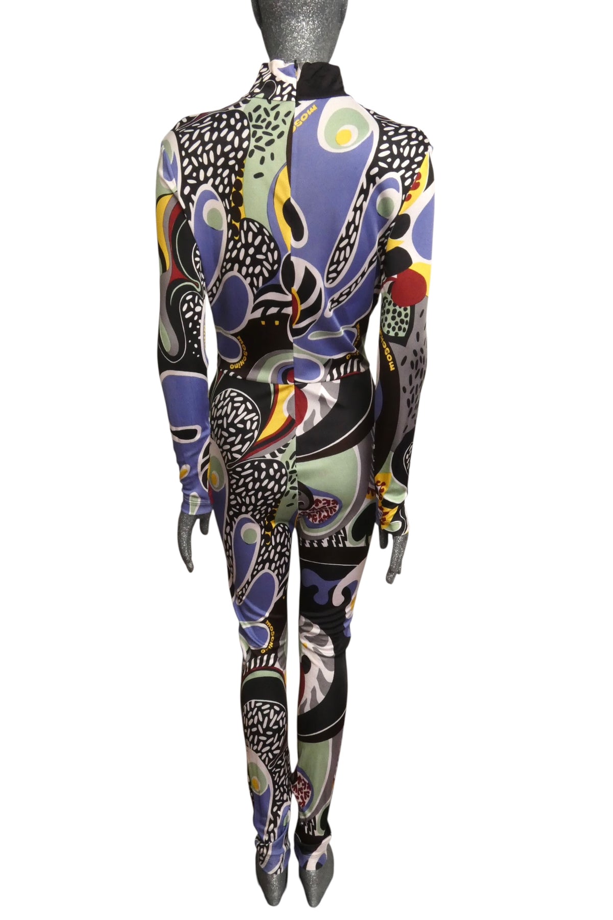 MOSCHINO COUTURE! - R2023 Multi Printed Knit Jumpsuit, Size-10