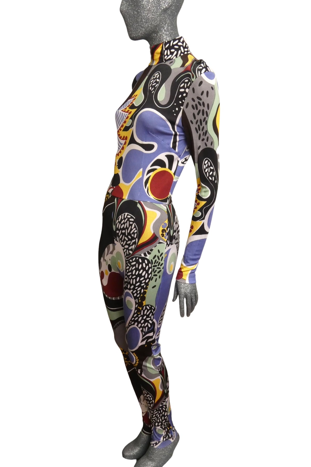 MOSCHINO COUTURE! - R2023 Multi Printed Knit Jumpsuit, Size-10