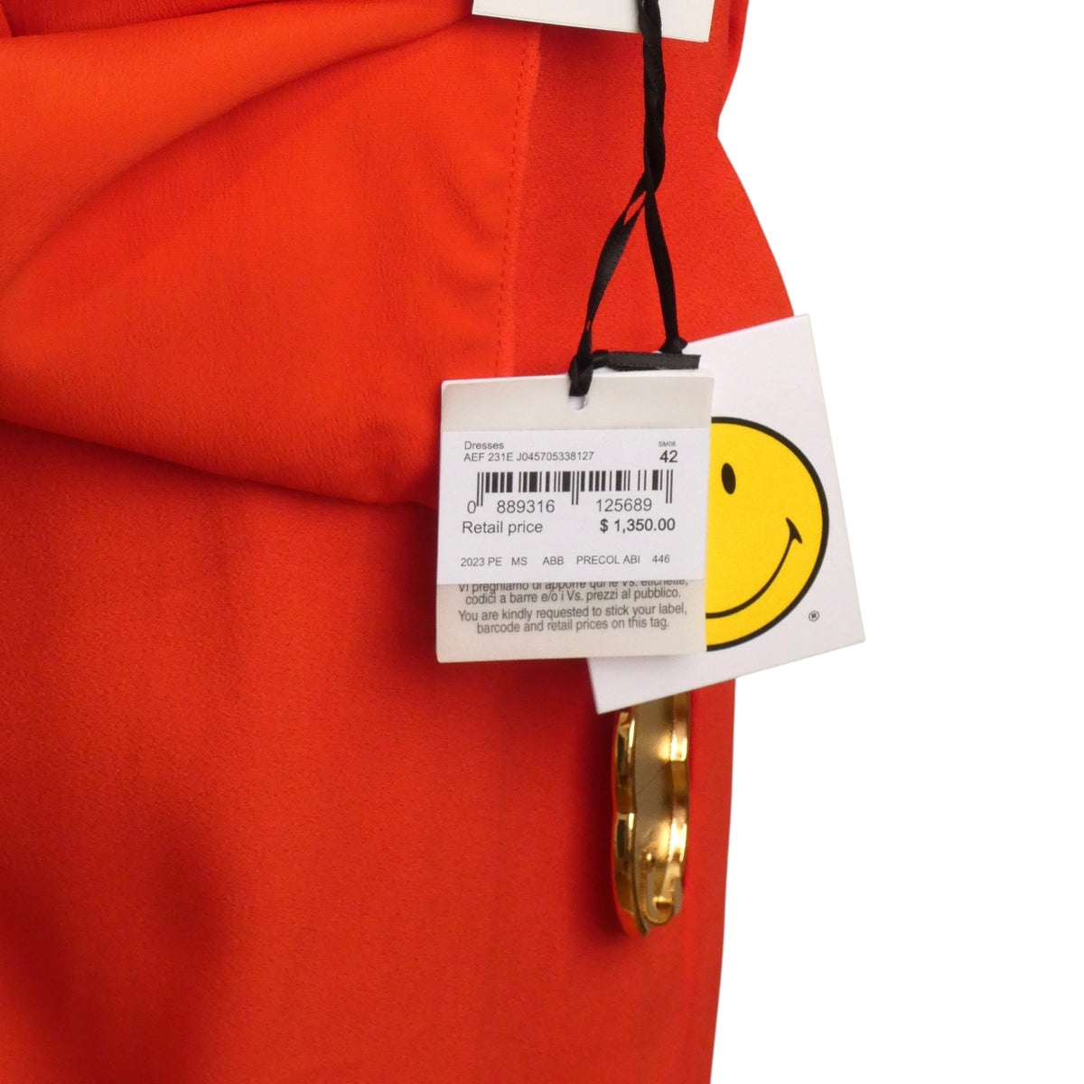 MOSCHINO COUTURE! - R2023 Red Smiley Buckle Jumpsuit, Size-8