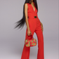 MOSCHINO COUTURE! - R2023 Red Smiley Buckle Jumpsuit, Size-8