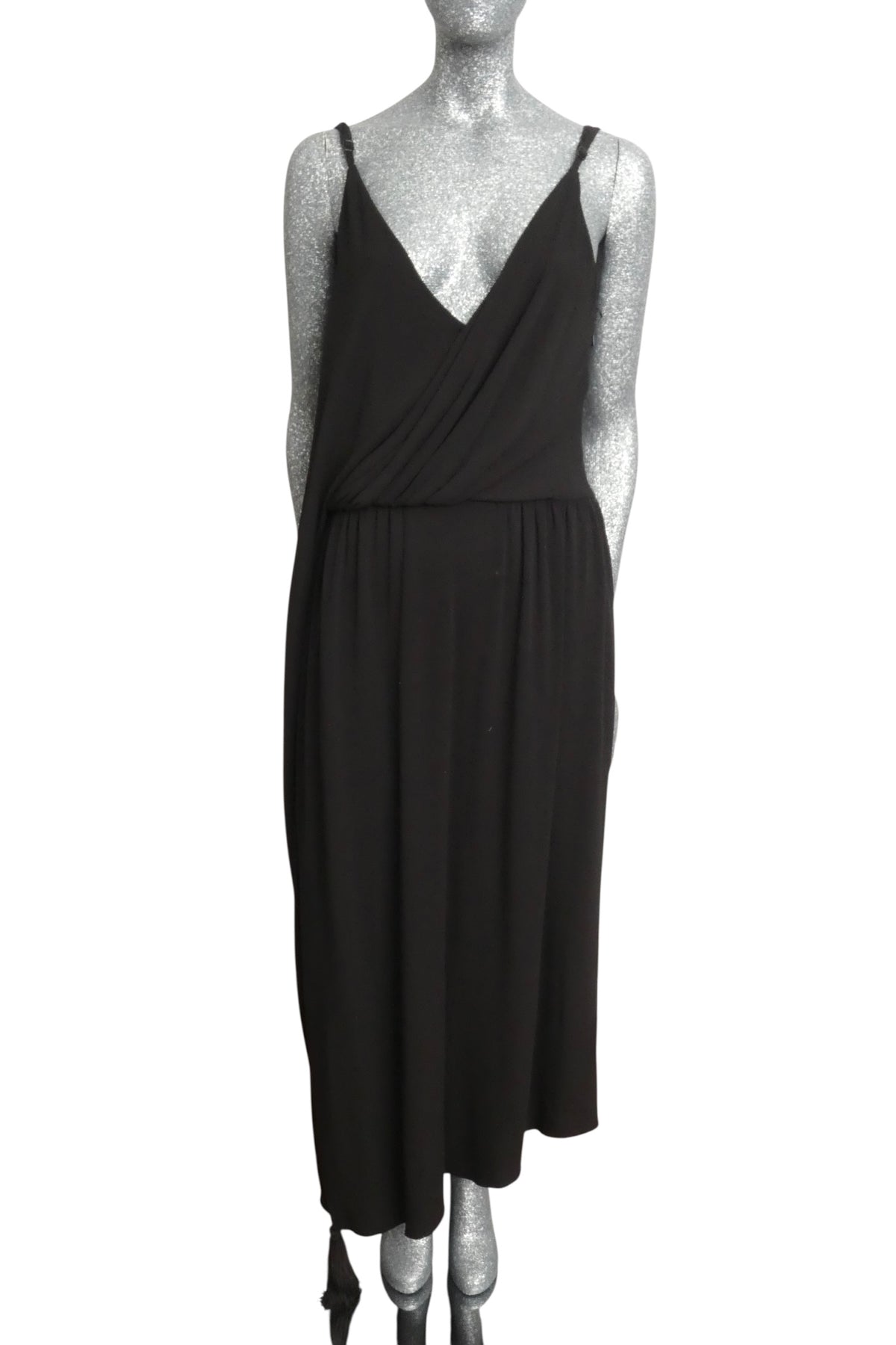 MOSCHINO COUTURE! - 2025 Black Knit Tassel Evening Dress, Size-4