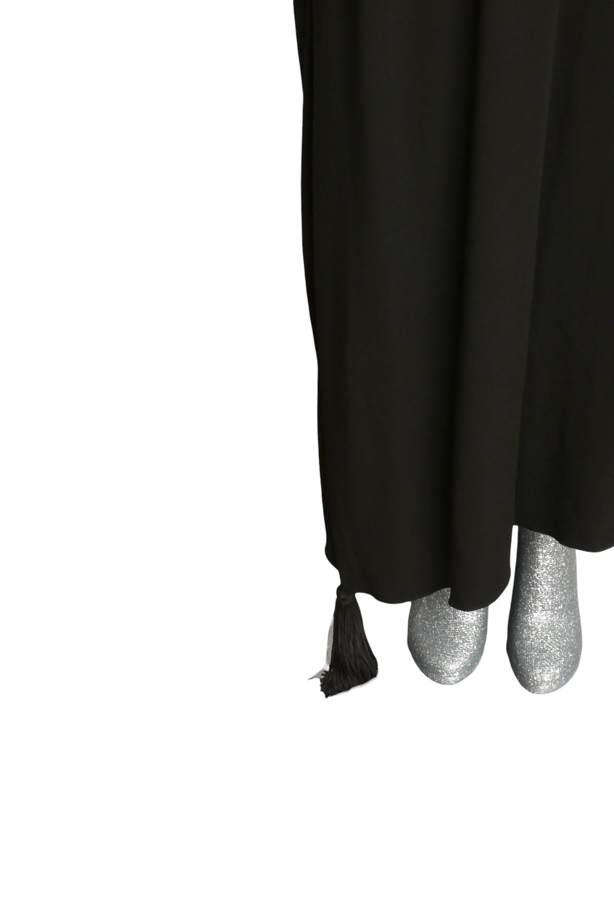 MOSCHINO COUTURE! - 2025 Black Knit Tassel Evening Dress, Size-4