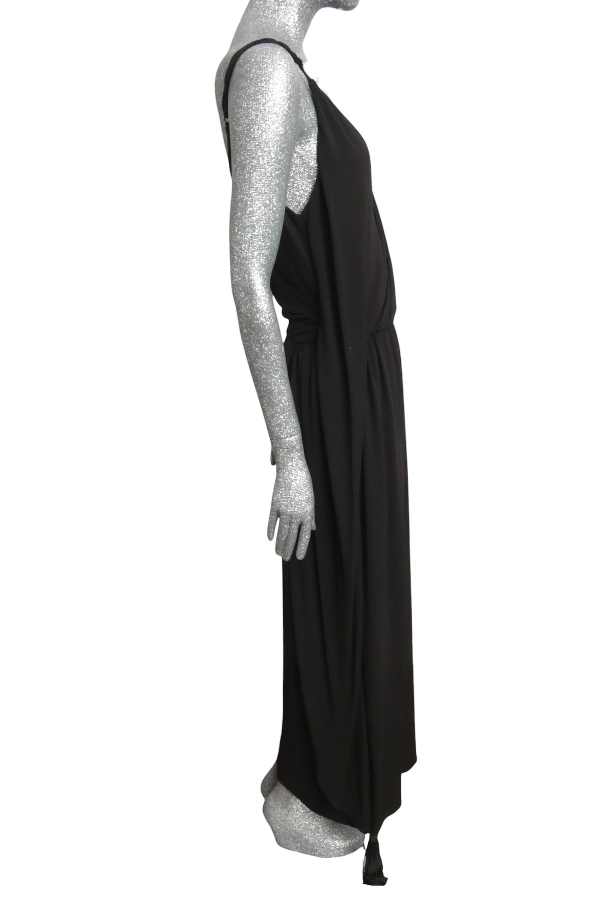 MOSCHINO COUTURE! - 2025 Black Knit Tassel Evening Dress, Size-4