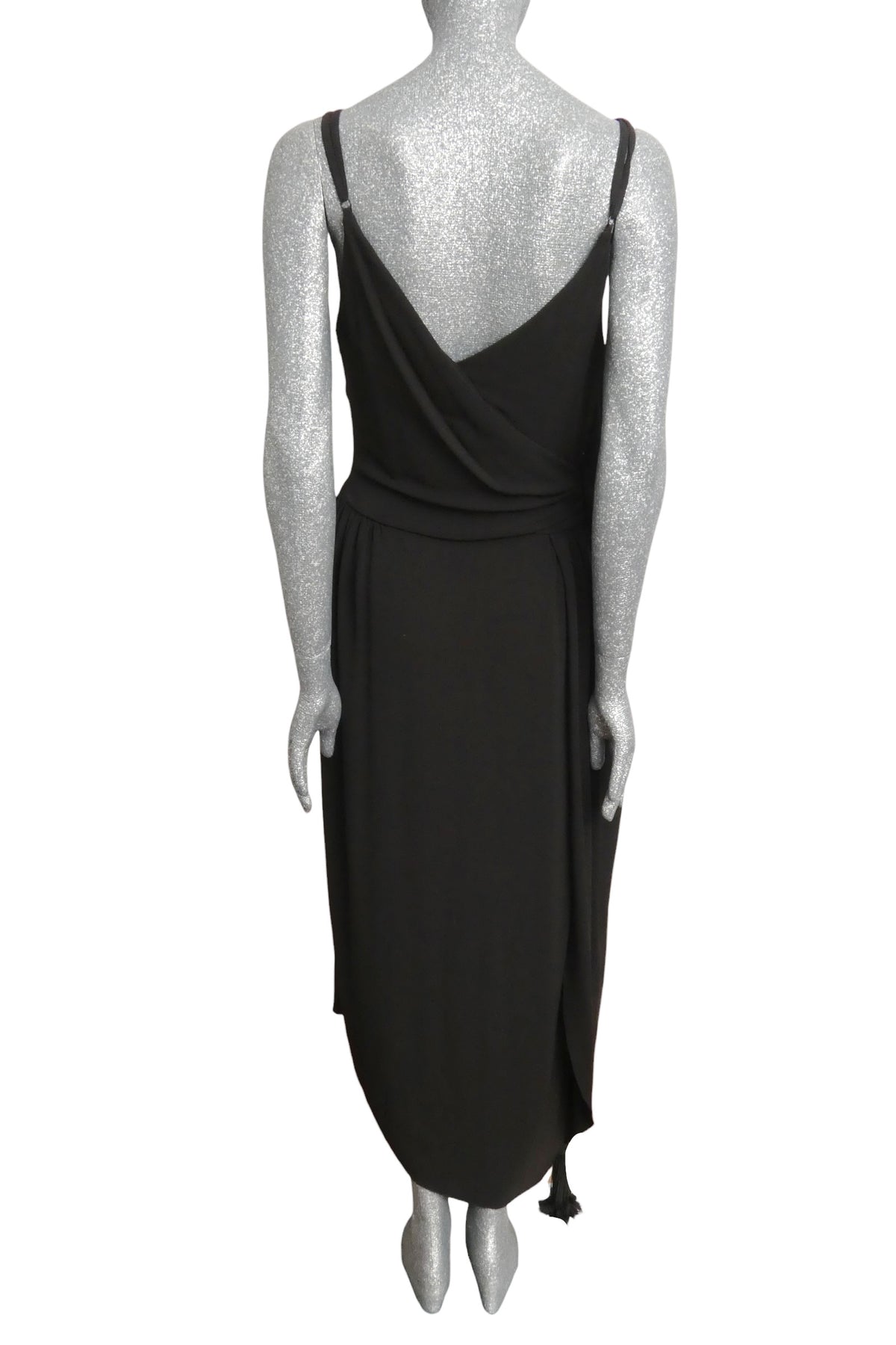 MOSCHINO COUTURE! - 2025 Black Knit Tassel Evening Dress, Size-4