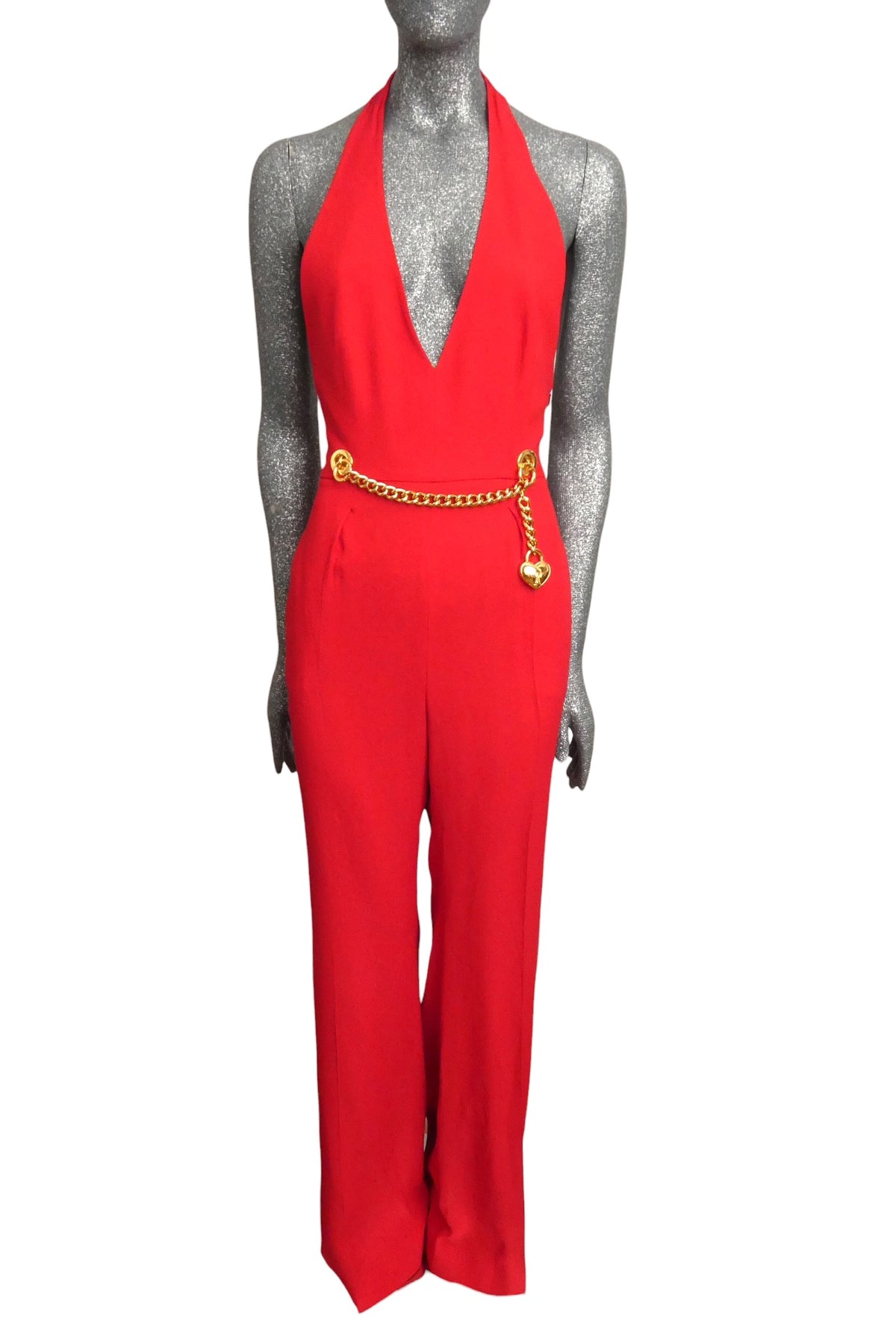 MOSCHINO COUTURE! - R2024 Red Crepe Chain Jumpsuit, Multiple Items Available