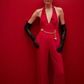 MOSCHINO COUTURE! - R2024 Red Crepe Chain Jumpsuit, Multiple Items Available