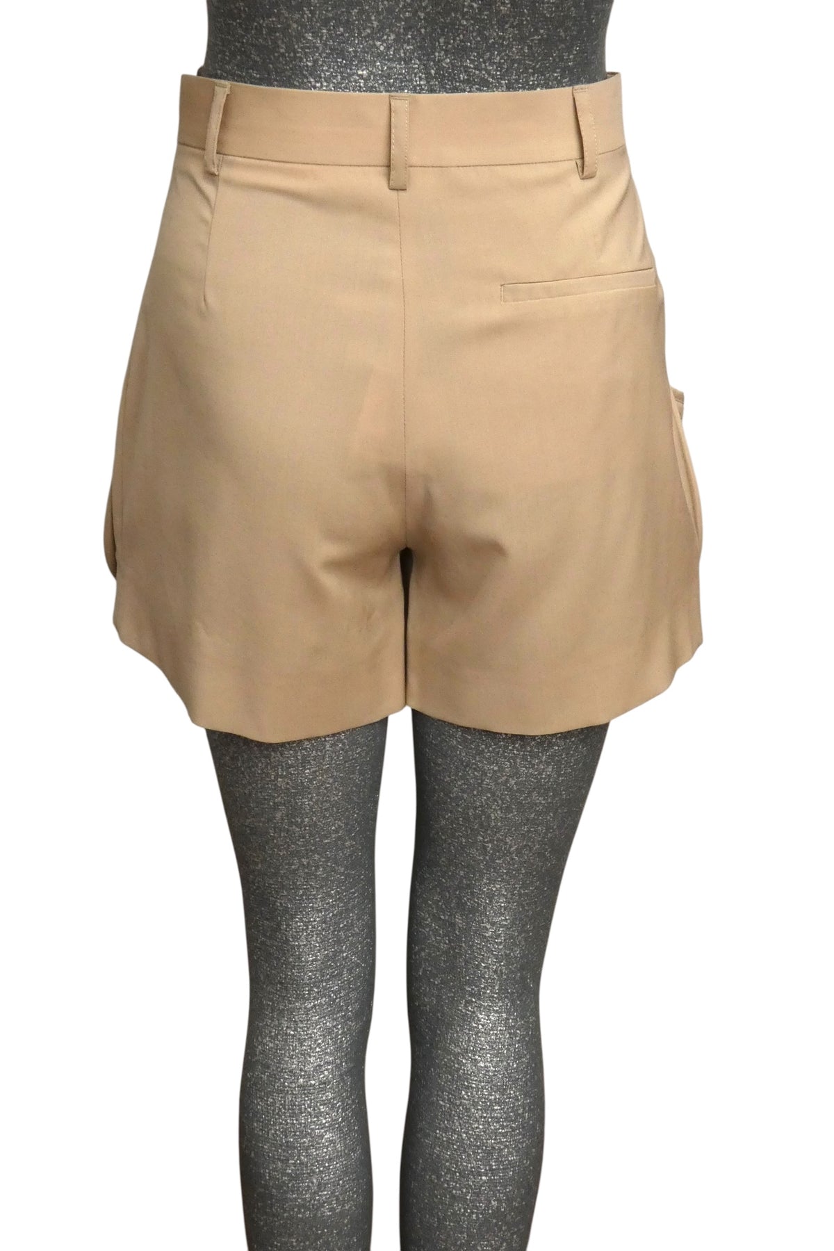 MOSCHINO COUTURE! - S2025 Beige Slipper Pocket Shorts, Size-0