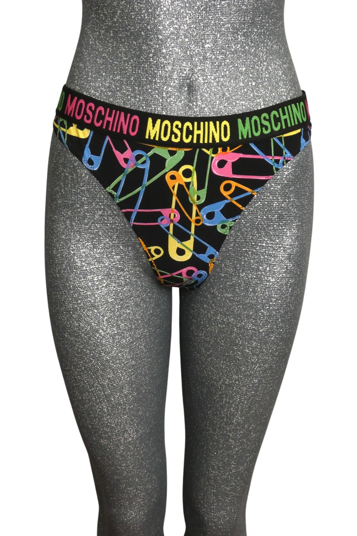 MOSCHINO UNDERWEAR - NWT Safety Pin Print Thong, Size-8