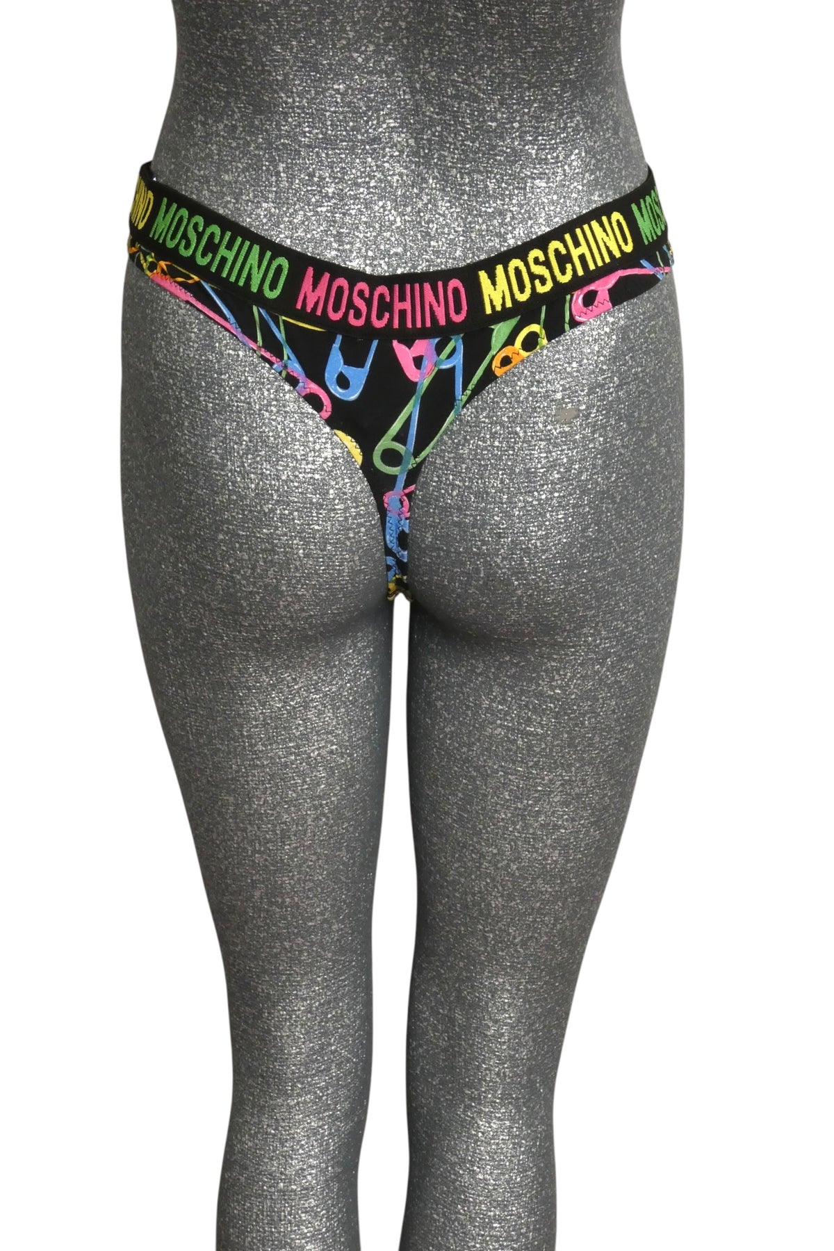 MOSCHINO UNDERWEAR - NWT Safety Pin Print Thong, Size-8