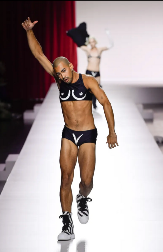 MOSCHINO COUTURE! - 2024 NWT Painted Swim Trunks, Size-6