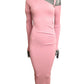 MOSCHINO JEANS - 2025 Pink Ribbed Knit Dress, Size-Small