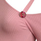 MOSCHINO JEANS - 2025 Pink Ribbed Knit Dress, Size-Small