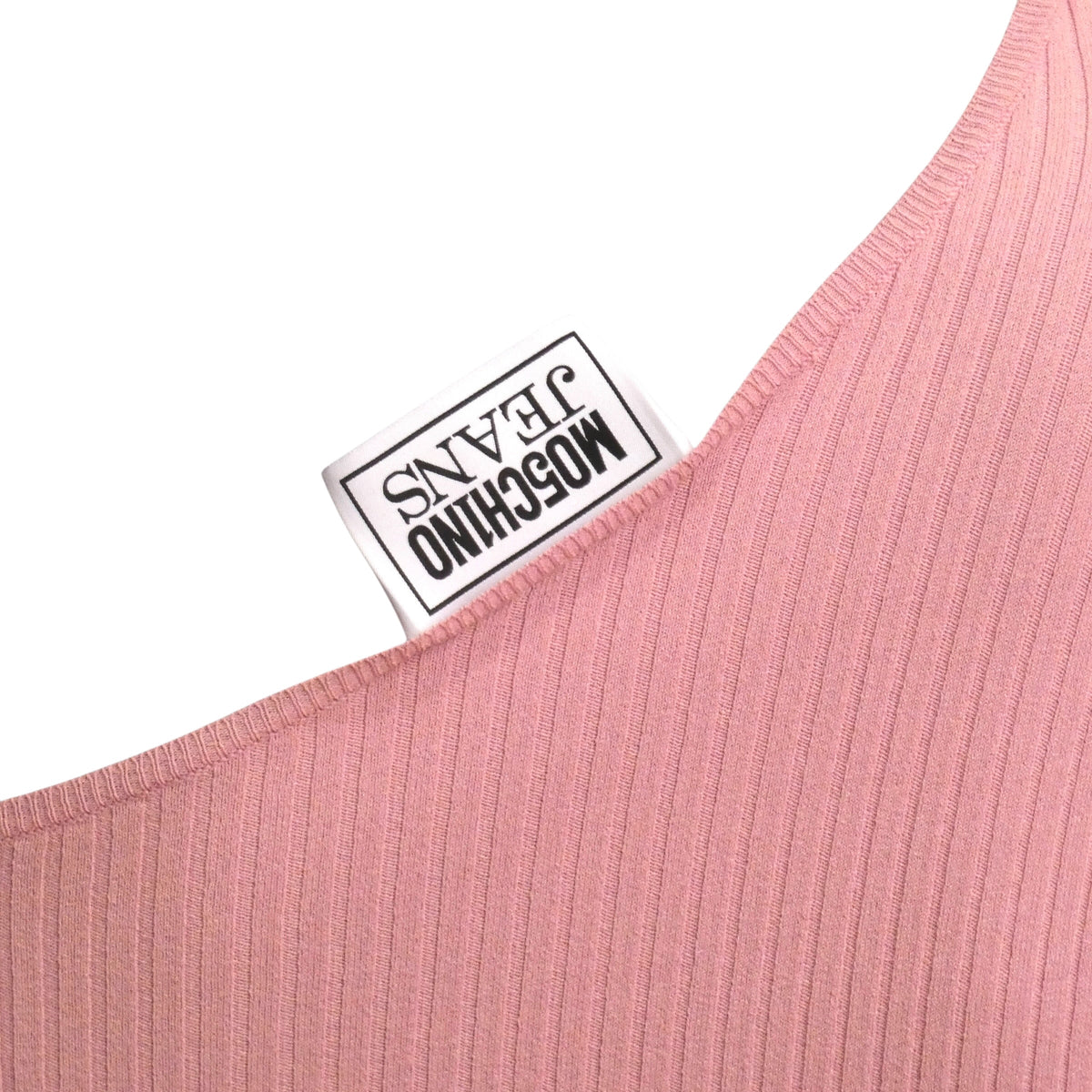 MOSCHINO JEANS - 2025 Pink Ribbed Knit Dress, Size-Small