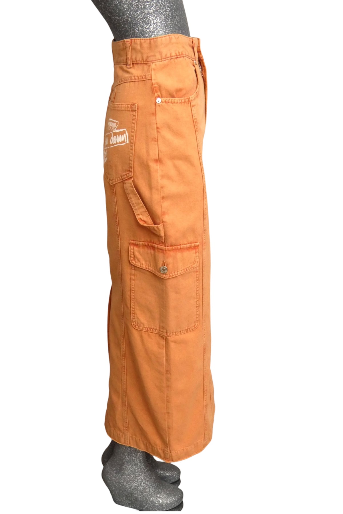 MOSCHINO JEANS - 2025 Orange Slow Down Maxi Skirt, Size-6