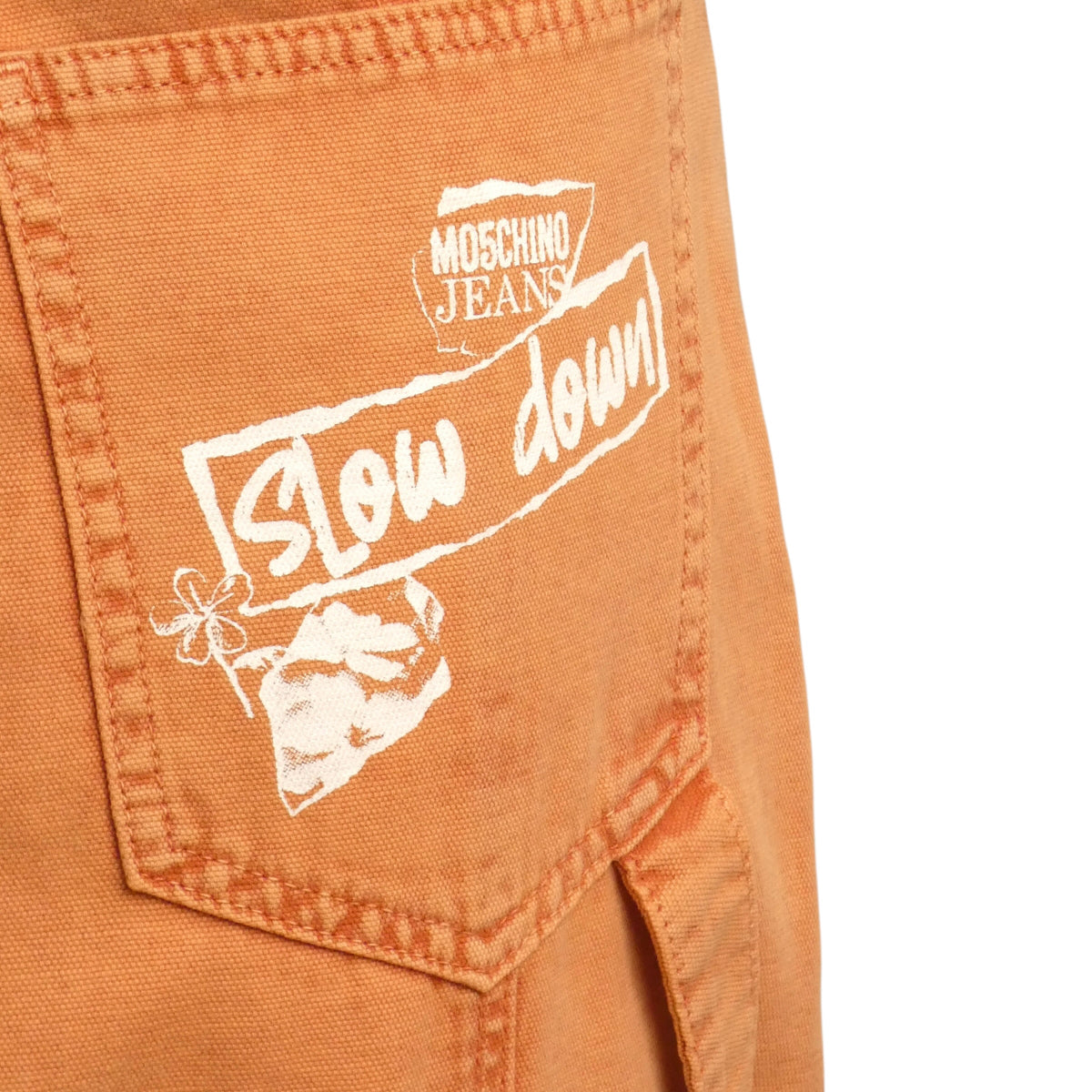 MOSCHINO JEANS - 2025 Orange Slow Down Maxi Skirt, Size-6