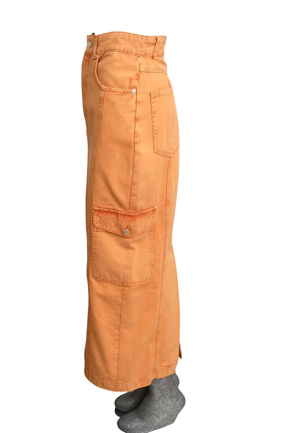 MOSCHINO JEANS - 2025 Orange Slow Down Maxi Skirt, Size-6