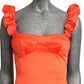 MOSCHINO JEANS - 2025 Orange Satin Midriff Top, Size-4