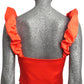 MOSCHINO JEANS - 2025 Orange Satin Midriff Top, Size-4