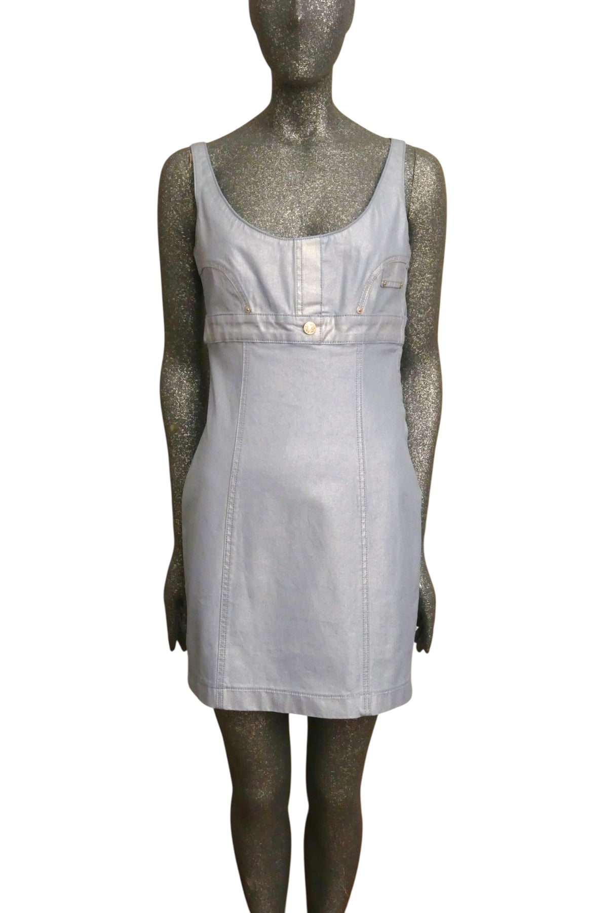 MOSCHINO JEANS - 2024 Blue Upside Down Jean Dress, Size-Small