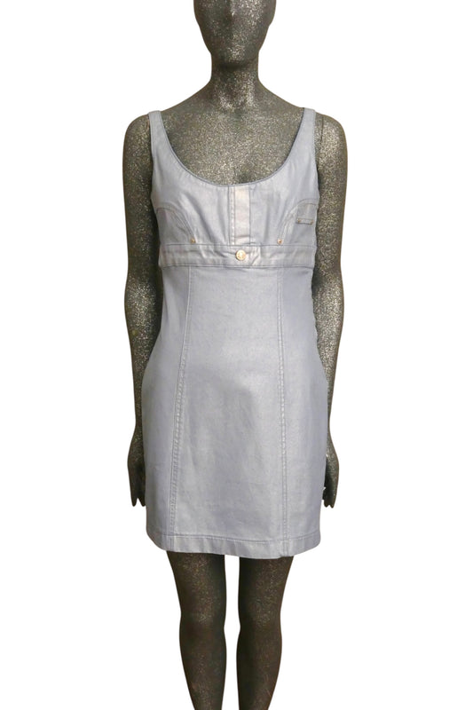 MOSCHINO JEANS - 2024 Blue Upside Down Jean Dress, Size-Small