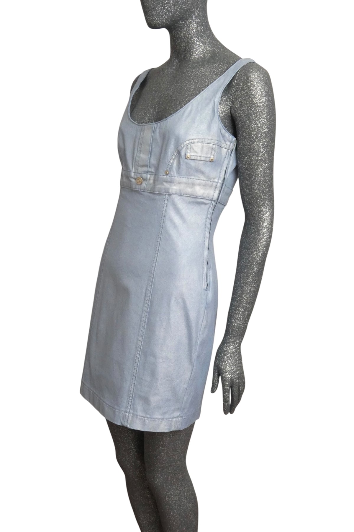 MOSCHINO JEANS - 2024 Blue Upside Down Jean Dress, Size-Small