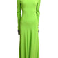MOSCHINO JEANS - 2025 Green Rayon Crinkle Evening Dress, Size-4