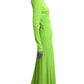 MOSCHINO JEANS - 2025 Green Rayon Crinkle Evening Dress, Size-4