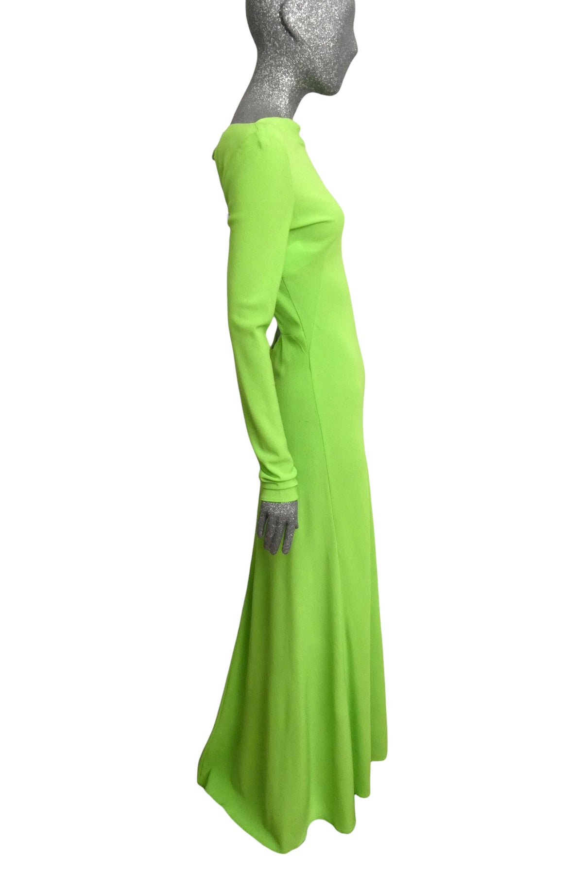 MOSCHINO JEANS - 2025 Green Rayon Crinkle Evening Dress, Size-4