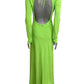MOSCHINO JEANS - 2025 Green Rayon Crinkle Evening Dress, Size-4