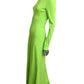 MOSCHINO JEANS - 2025 Green Rayon Crinkle Evening Dress, Size-4