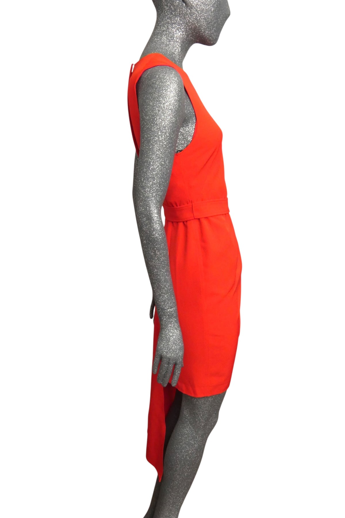 MOSCHINO JEANS - 2024 Red Asymmetrical Hem Dress, Size-4