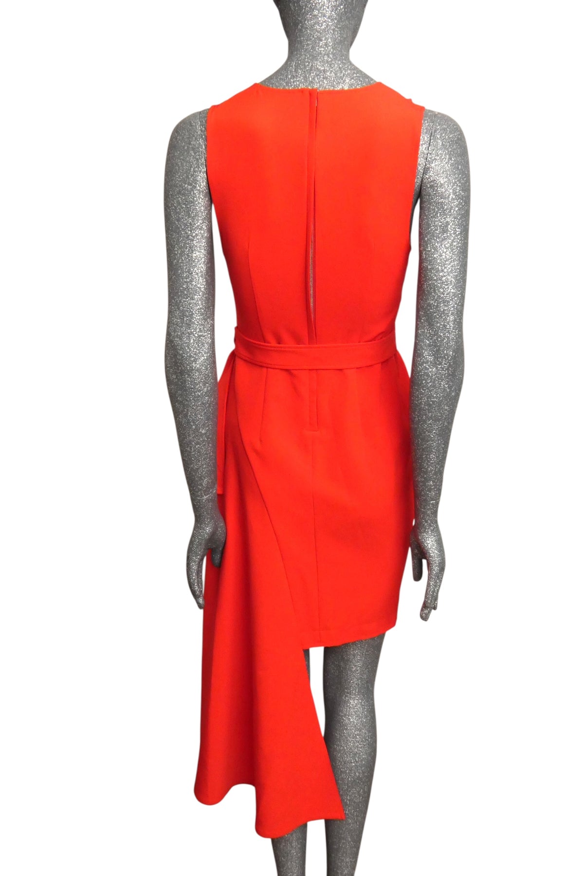 MOSCHINO JEANS - 2024 Red Asymmetrical Hem Dress, Size-4