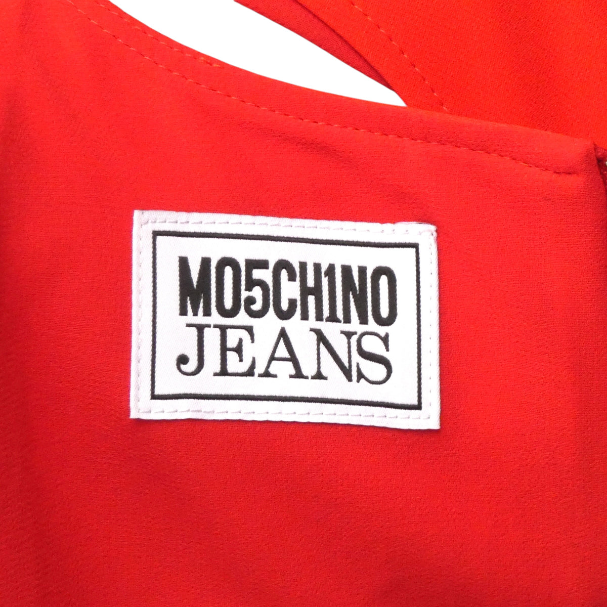 MOSCHINO JEANS - 2024 Red Asymmetrical Hem Dress, Size-4