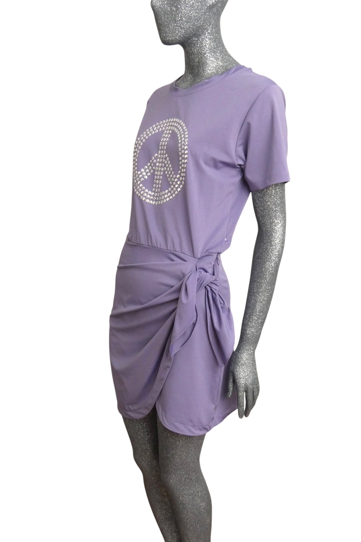 MOSCHINO JEANS - 2024 Lavender Peace Sign Knit Dress, Size-6