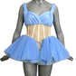 MOSCHINO COUTURE! - 2021 Blue Tulle Corset Top, Size-6
