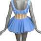 MOSCHINO COUTURE! - 2021 Blue Tulle Corset Top, Size-6