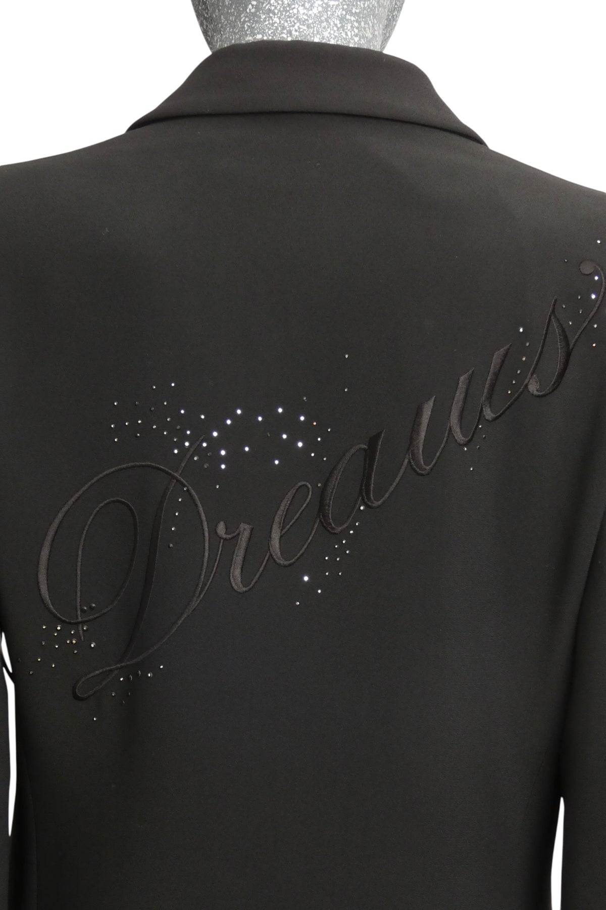 MOSCHINO COUTURE!  1990s Black Embroidered "Dreams" Blazer, Size-10