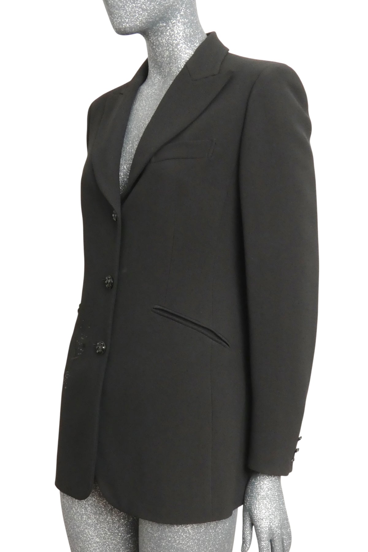 MOSCHINO COUTURE!  1990s Black Embroidered "Dreams" Blazer, Size-10