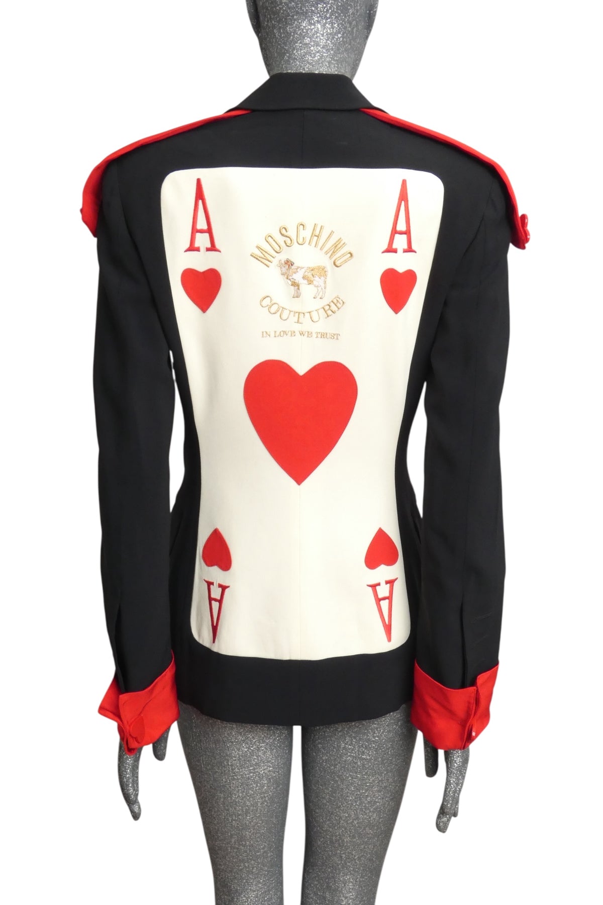 MOSCHINO COUTURE!  1989 10th Anniversary Ace Of Hearts Blazer, Size-6