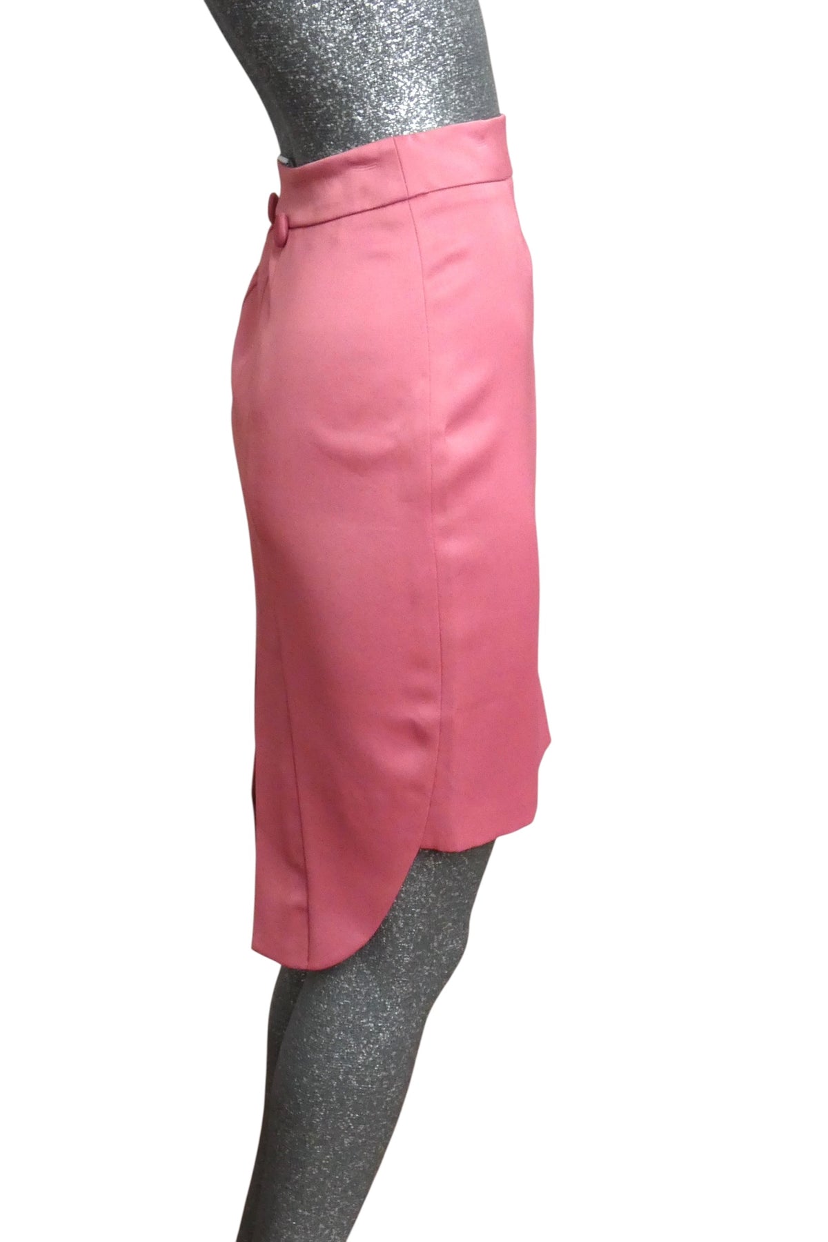 MOSCHINO COUTURE! - NWT Pink Satin Cutaway Skirt, Size-4