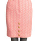 MOSCHINO COUTURE! - 2015 Pink Tweed Pencil Skirt, Size-6