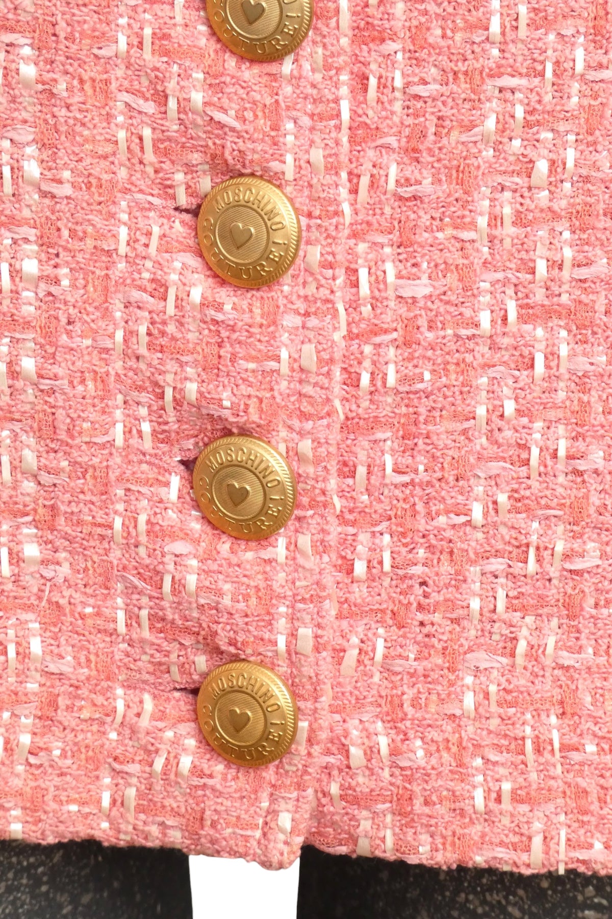 MOSCHINO COUTURE! - 2015 Pink Tweed Pencil Skirt, Size-6