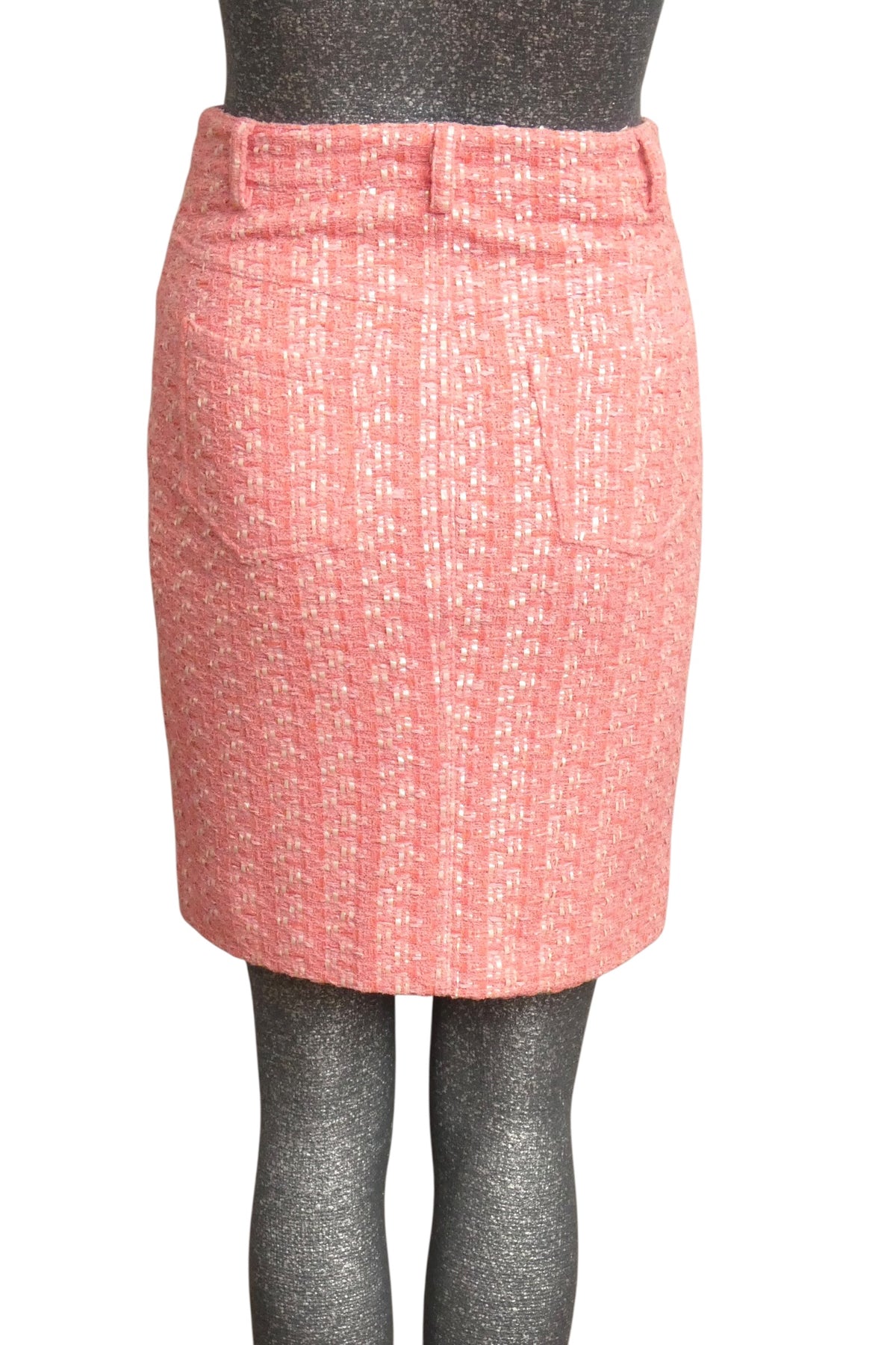 MOSCHINO COUTURE! - 2015 Pink Tweed Pencil Skirt, Size-6