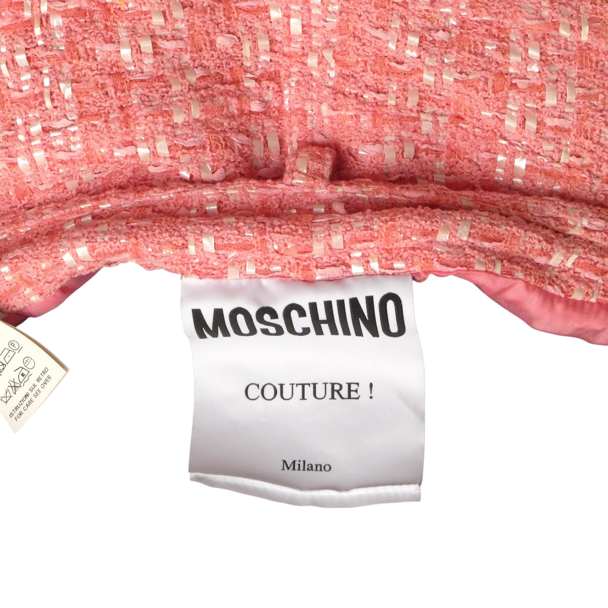 MOSCHINO COUTURE! - 2015 Pink Tweed Pencil Skirt, Size-6