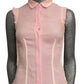 MOSCHINO COUTURE! - 2021 Pink Silk Inside Out Blouse, Size-4