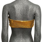 MOSCHINO COUTURE! 2020 Gold Sequin Tube Top, Size-8