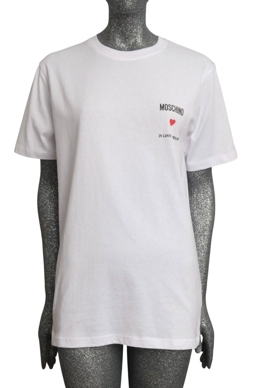 MOSCHINO COUTURE! - 2024 NWT White Cotton T-Shirt, Size-Large