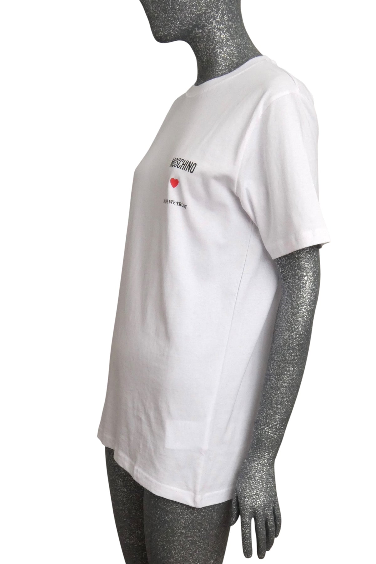 MOSCHINO COUTURE! - 2024 NWT White Cotton T-Shirt, Size-Large